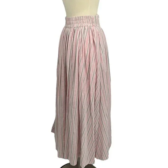 Mable Size S Sydney Square Neck Top & Skirt Set Pink Grey Stripe 100% Cotton - Picture 11 of 16